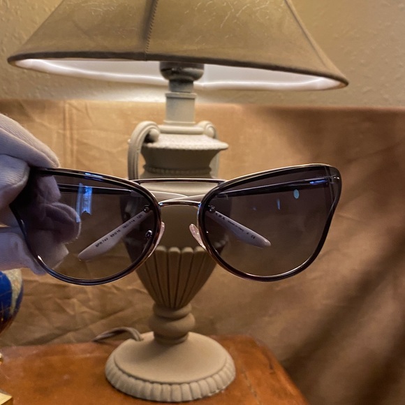 Prada Sunglasses - Silver/Blue to Light Grey Gradient Butterfly (New) - Picture 10 of 11